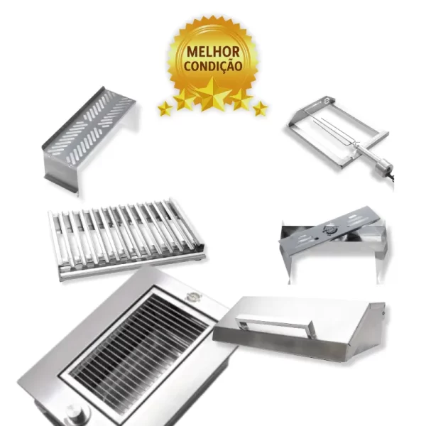 Churrasqueira de Embutir a Gás Smart Inox 304 incluso todos acessórios