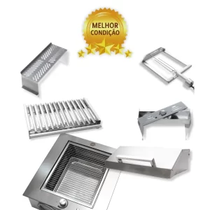 Churrasqueira de Embutir a Gás Diamante Inox 304 incluso todos acessórios